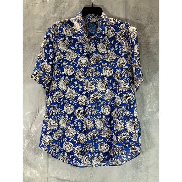 Robert Graham Other - ROBERT GRAHAM Men's Blue Crossett Hawaiian Classic-Fit Button-Up Shirt SZ XL